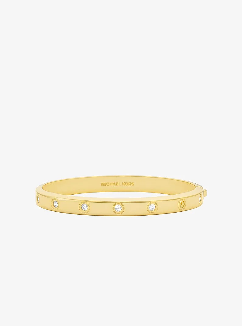 Cubic Zirconia Logo Bangle - 1