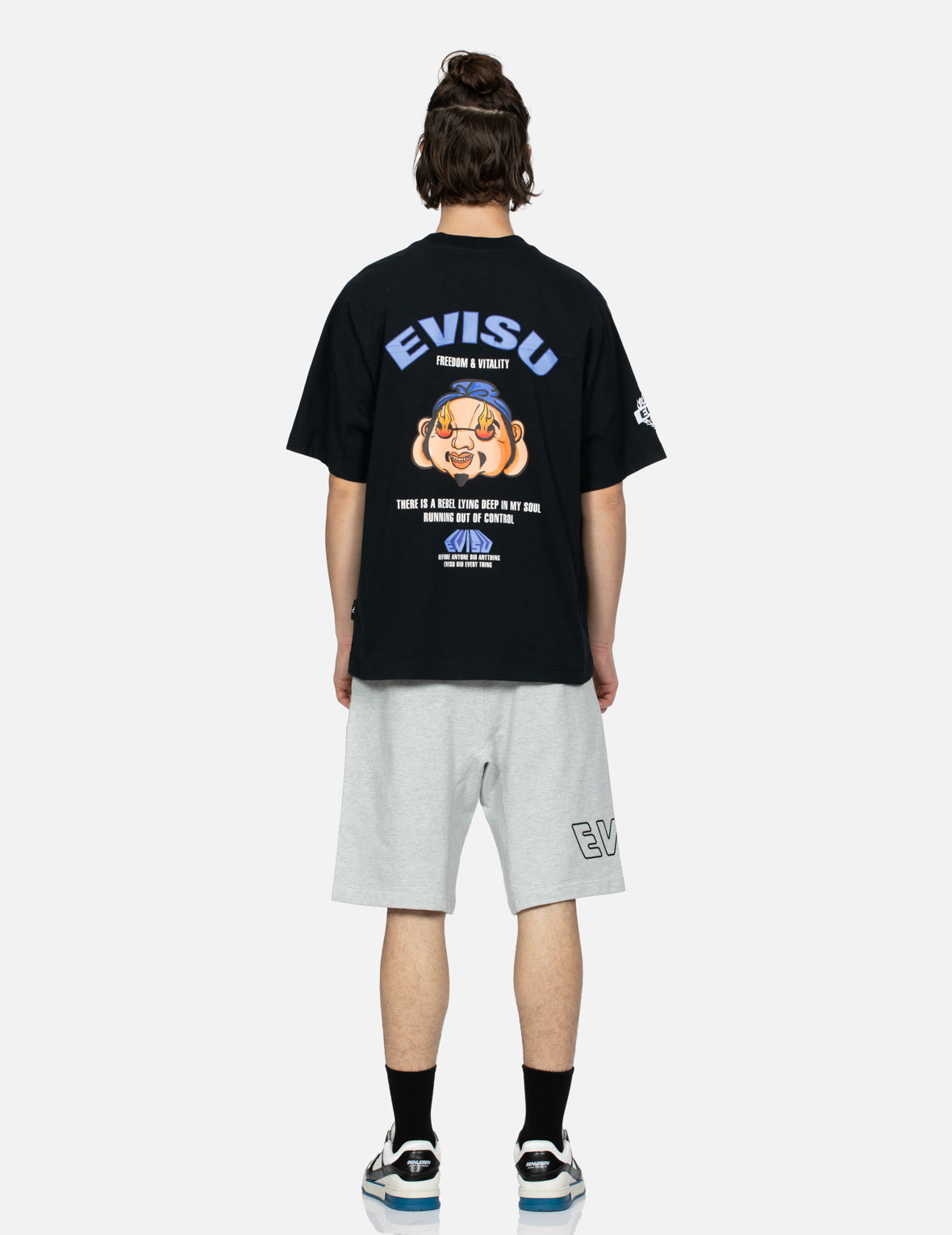 LOGO PRINT AND KAMON EMBROIDERY SWEAT SHORTS - 6