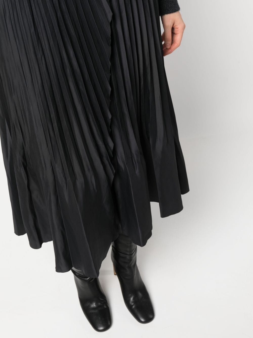 high-waisted pleated midi skirt - 5