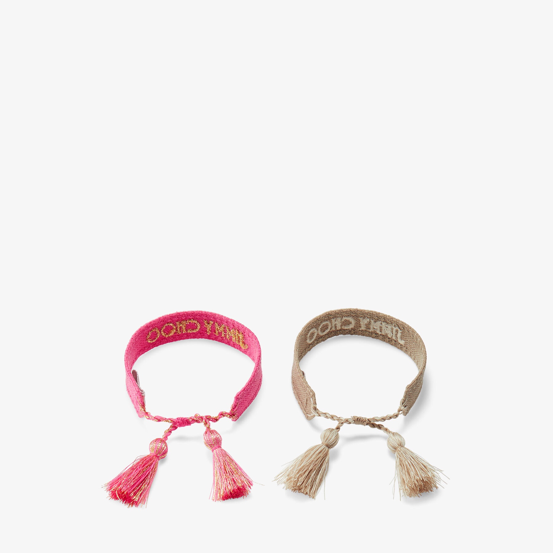 Beach Bracelet Set
Natural and Fuchsia Woven Fabric Bracelet Set - 7