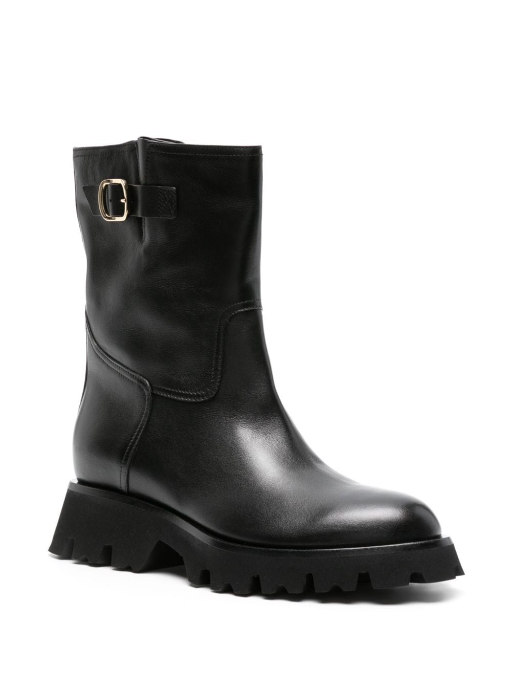 zip-up ankle leather boots - 2