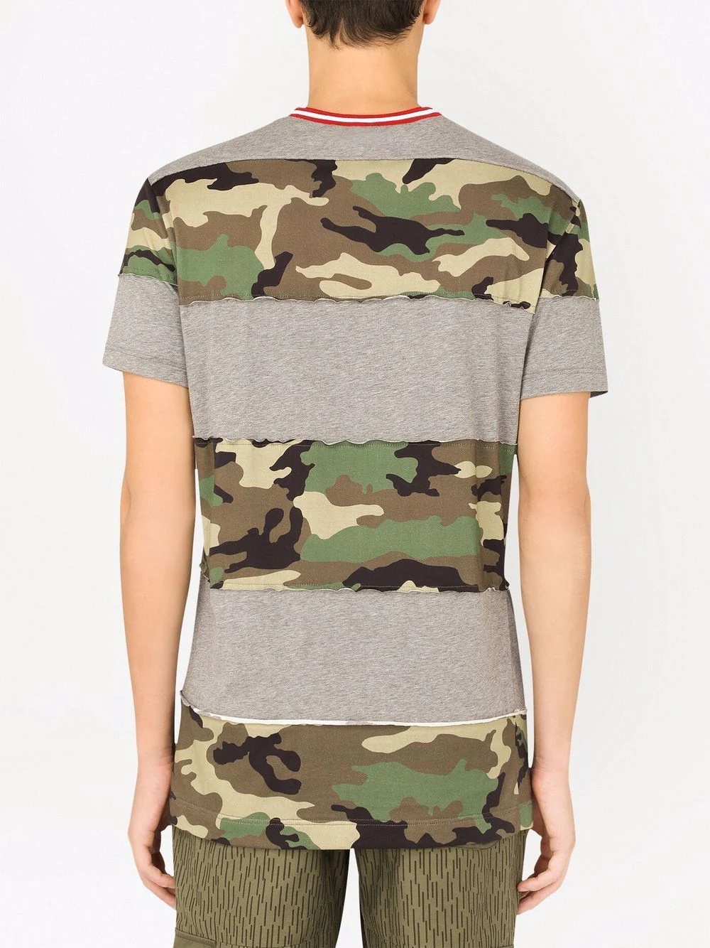 logo print panelled T-shirt - 4