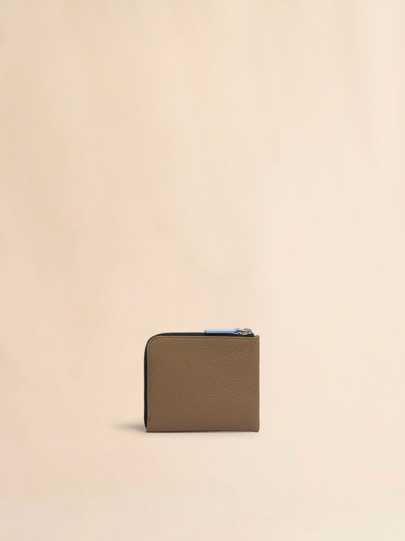 Marni BROWN LEATHER ZIP-AROUND WALLET WITH MARNI MENDING outlook