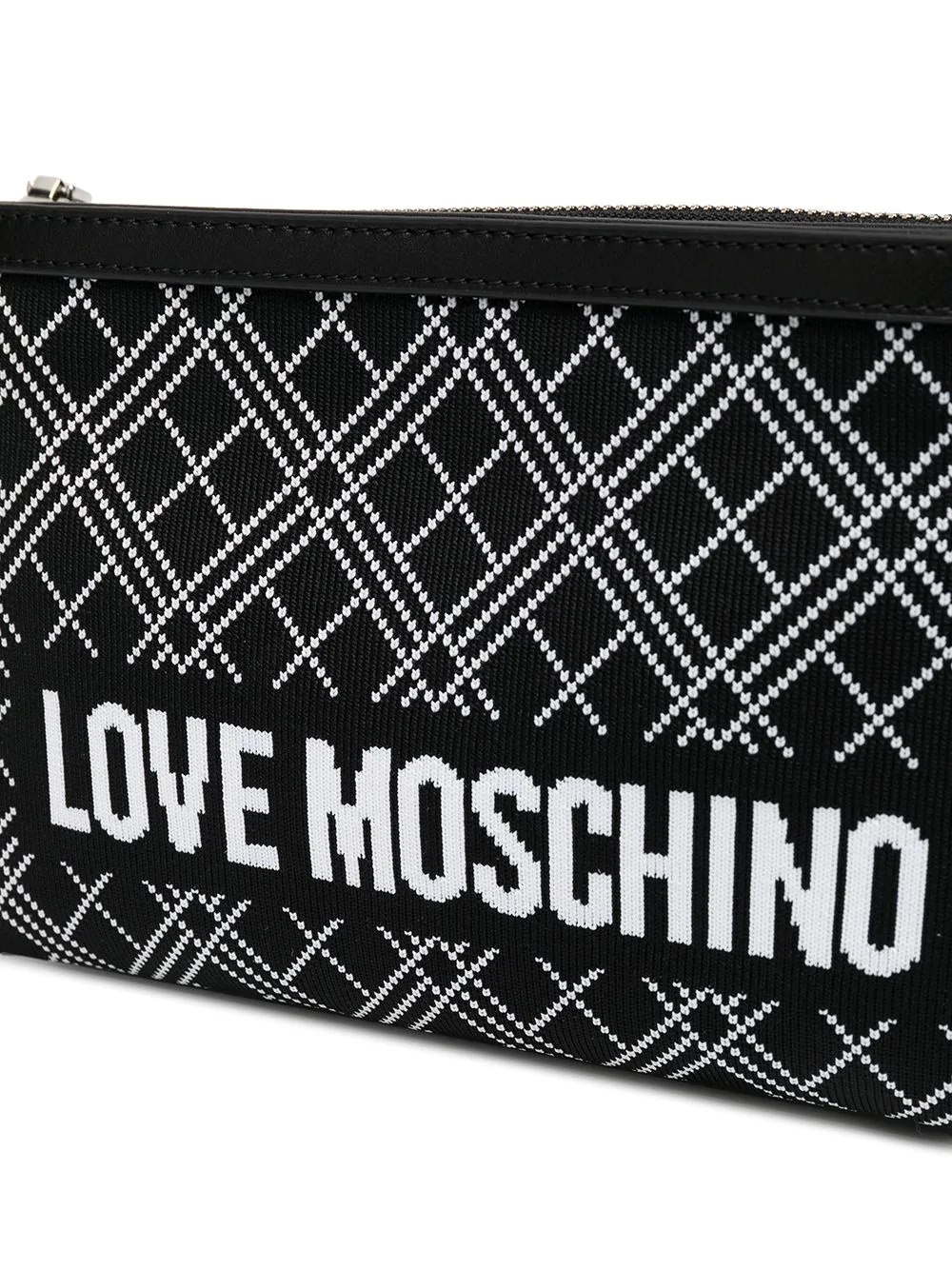 diamond-knit logo clutch bag - 4