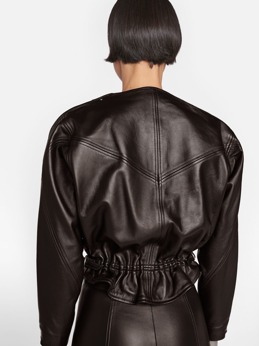 Slouchy Zip Up Jacket in Espresso - 5