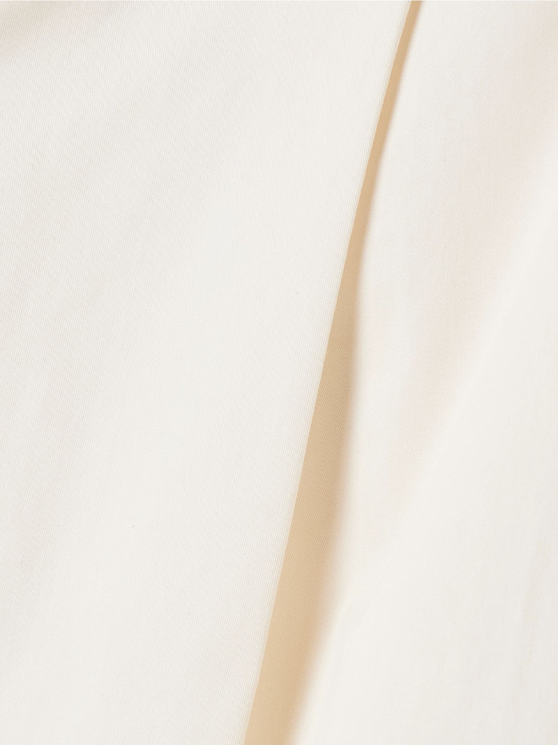 Pleated organic cotton-blend poplin wide-leg pants Off-white 5