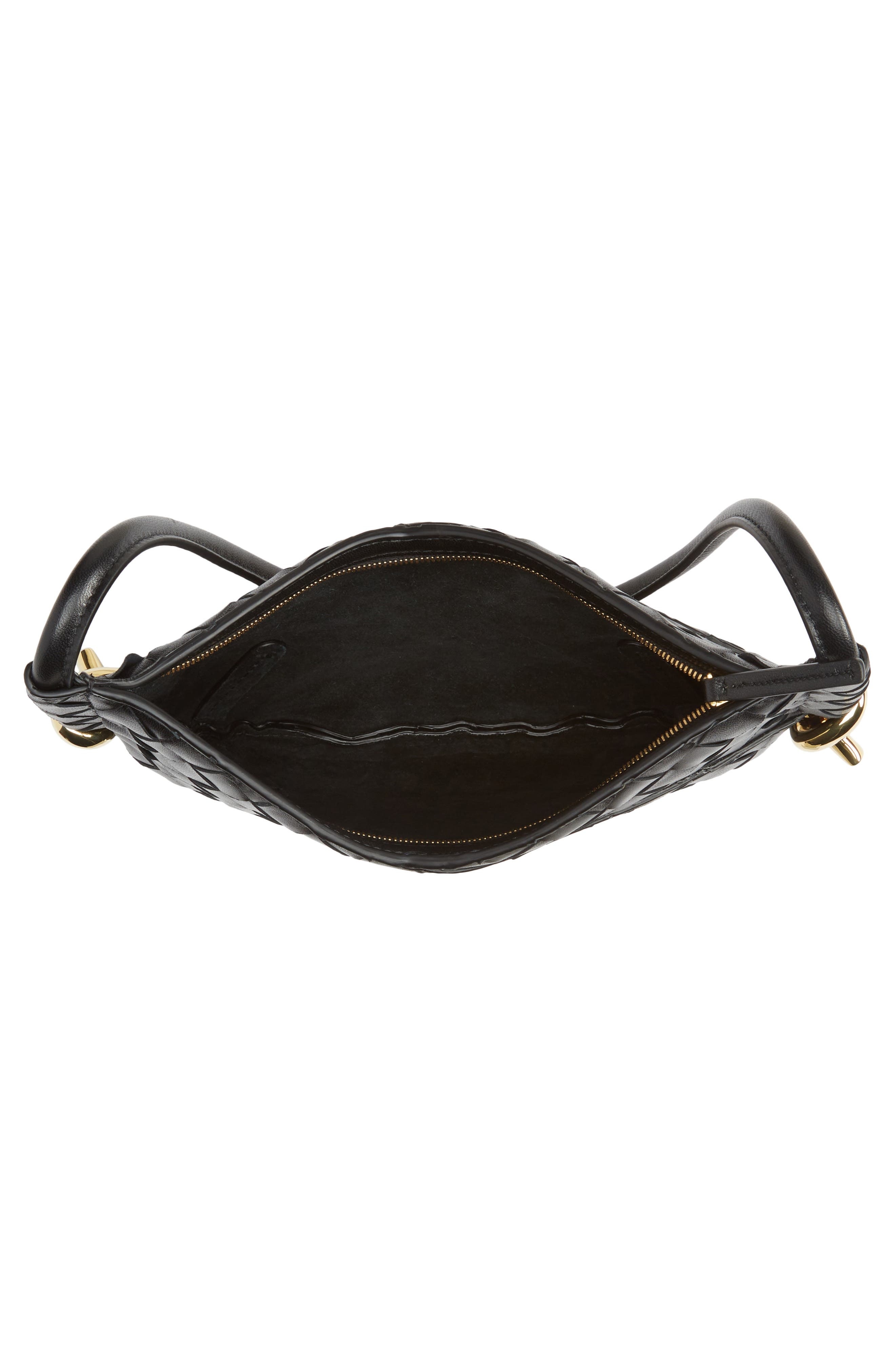 Bottega Veneta Mini Solstice Intrecciato Leather Hobo Bag in 1019 Black-M Brass at Nordstrom - 5
