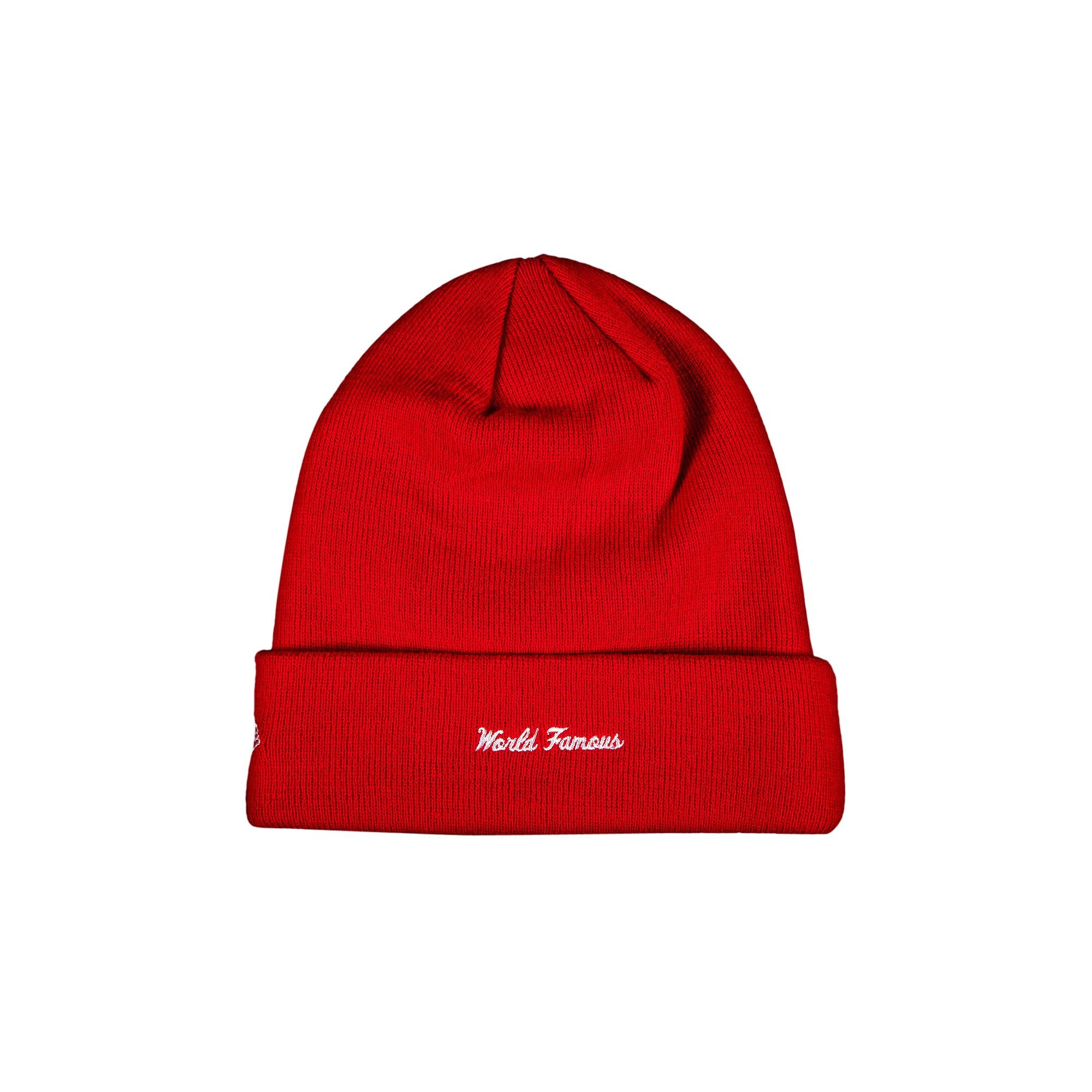 Supreme x New Era Cross Box Logo Beanie 'Red' - 2