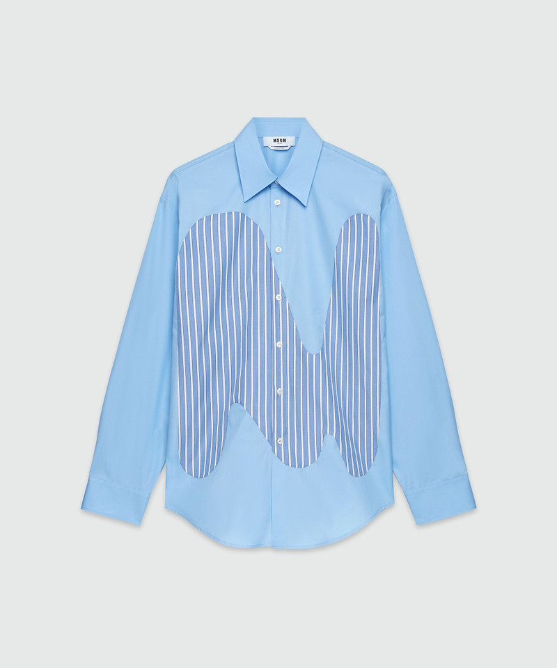 Cotton shirt with inlaid "TheMwave" monogram 1