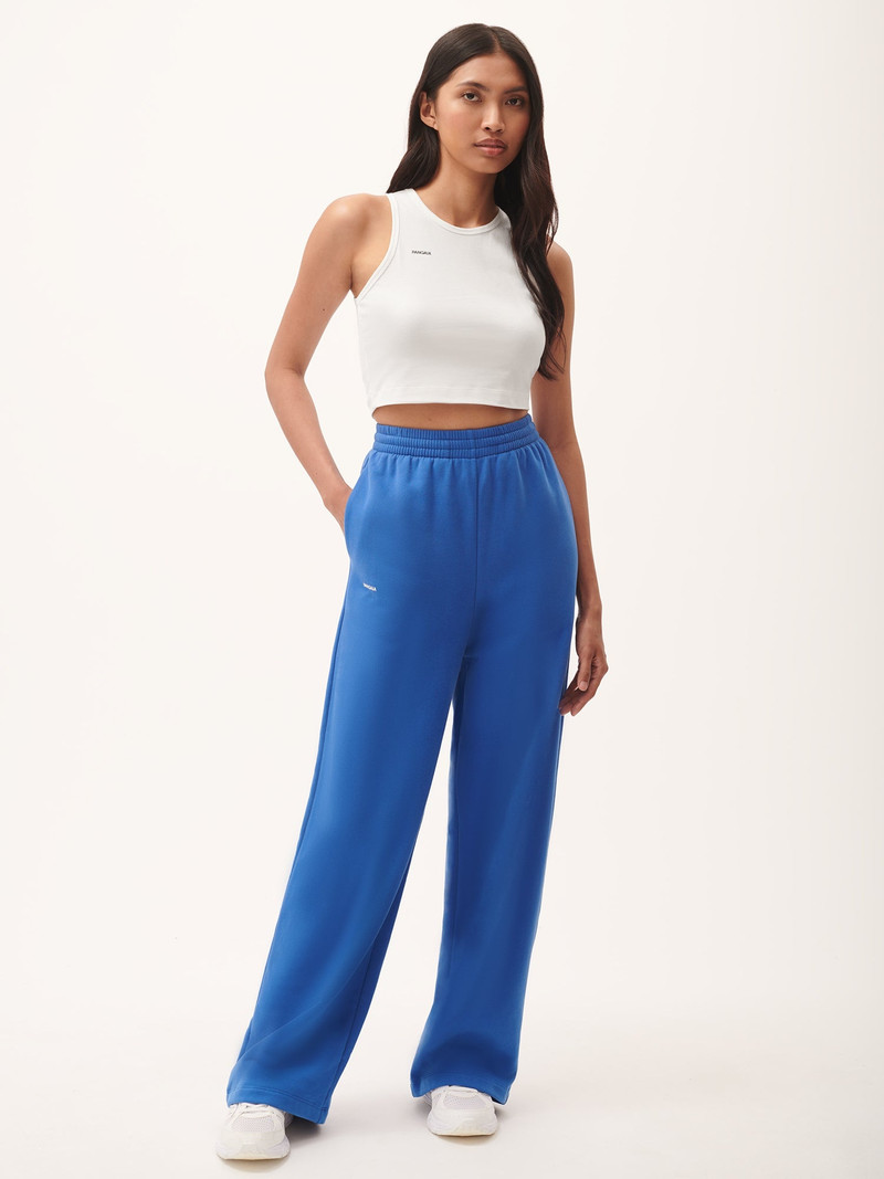 PANGAIA Womens 365 Midweight Straight Leg Track Pants - Gaia Blue outlook