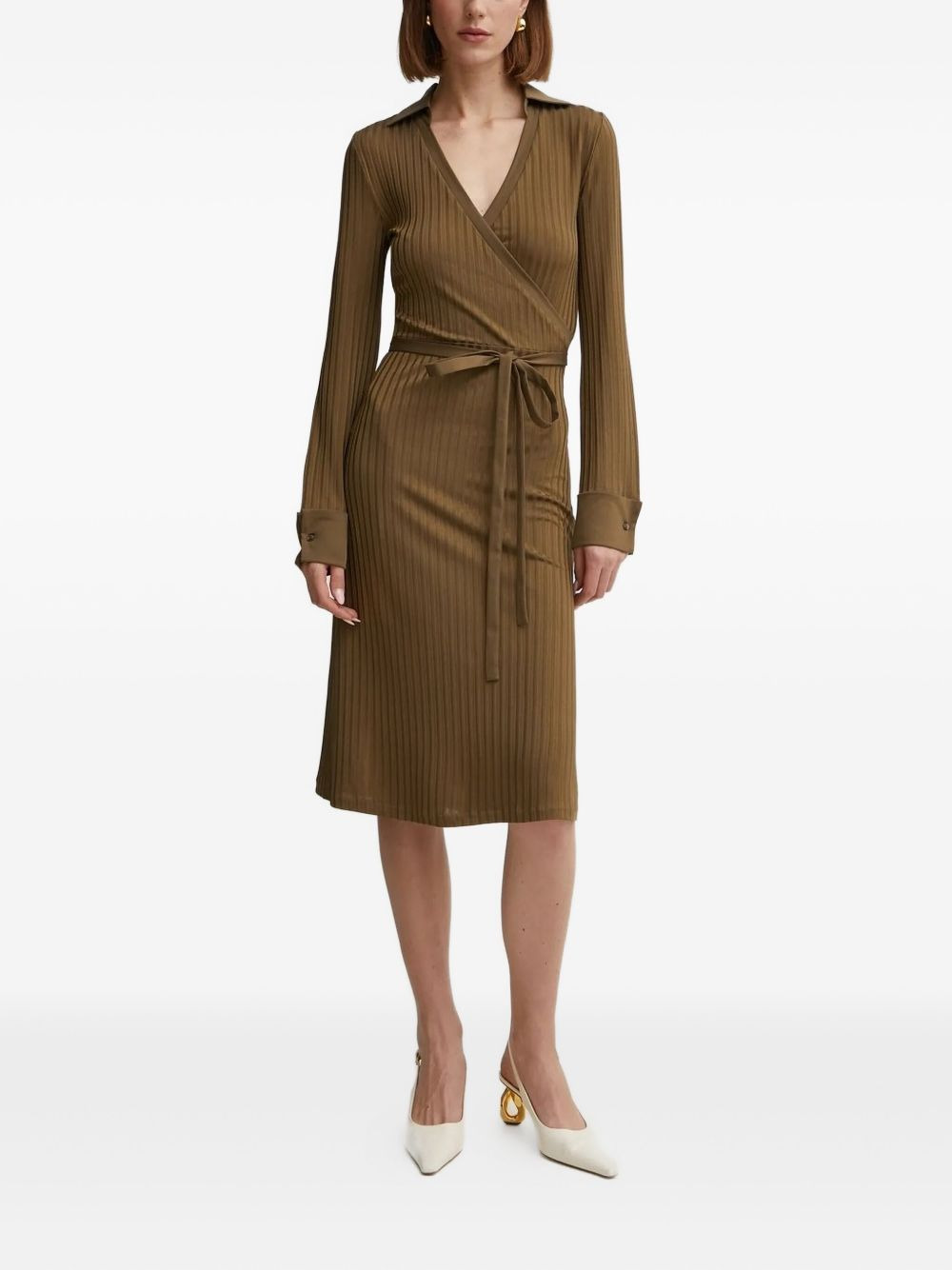 ribbed wrap mini dress - 1