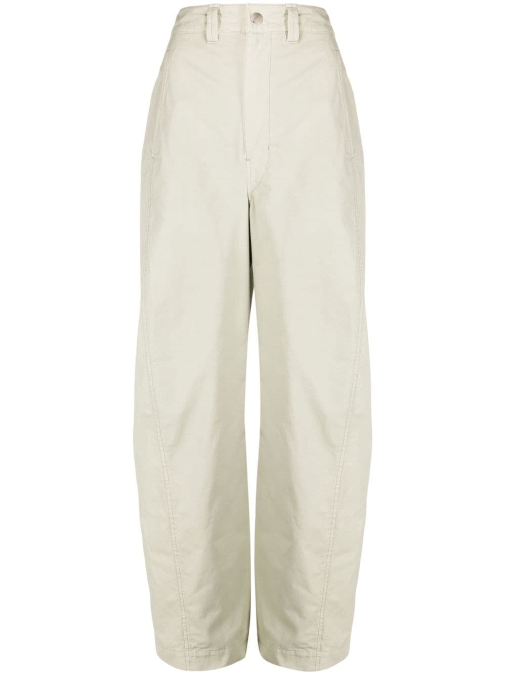 cotton straight-leg trousers - 1