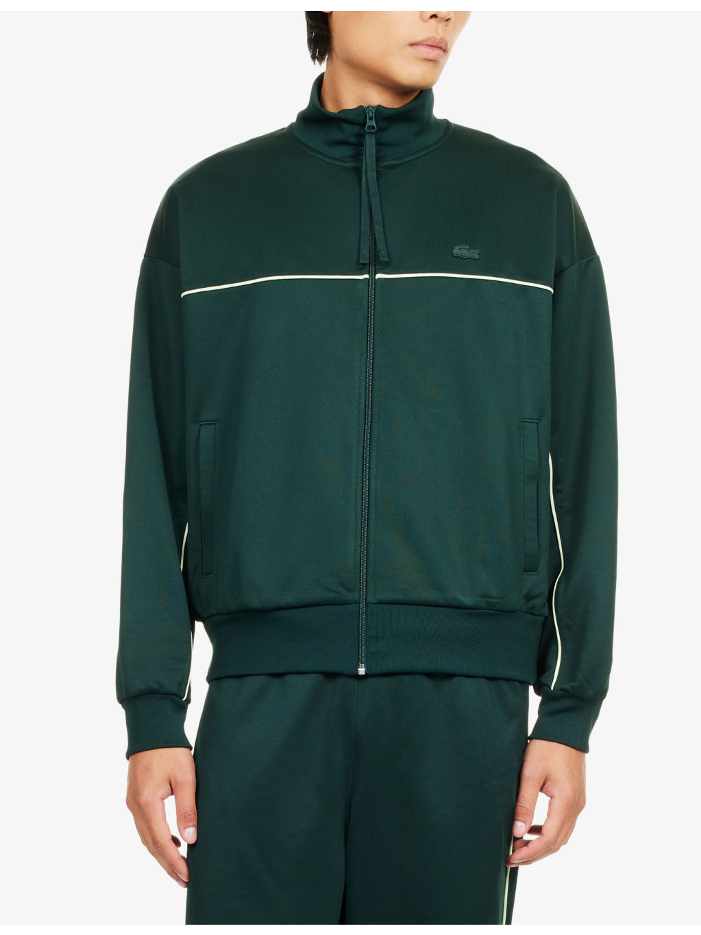 Zipped Satin-Effect Fleece Cotton-Blend Sweatshirt - 3