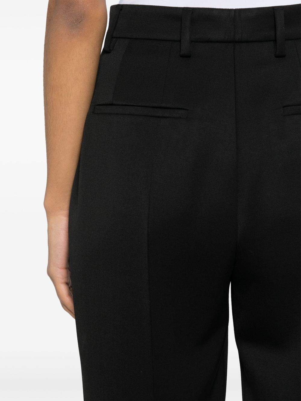 pressed-crease tapered-leg trousers - 5