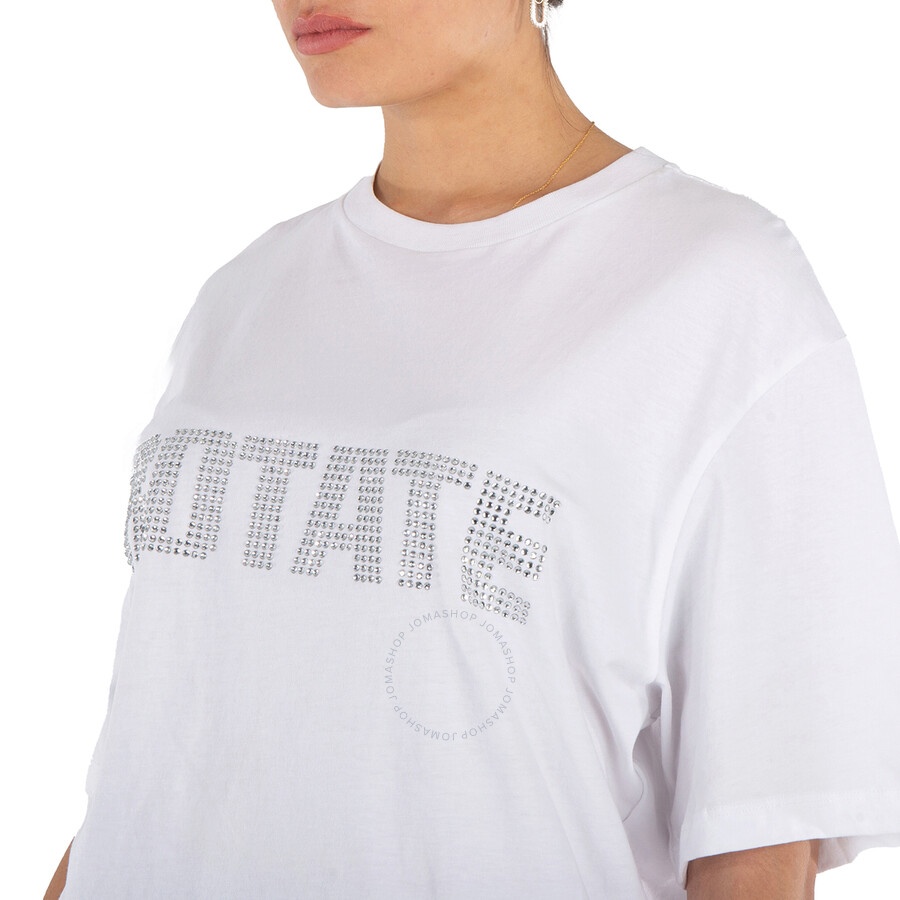 Rotate Rhinestone Logo Aster Cotton T-Shirt - 4