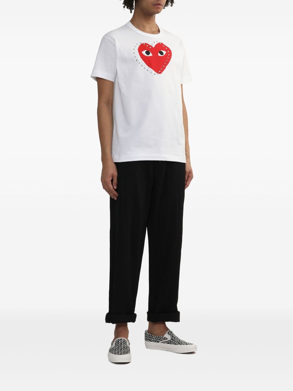heart-print T-shirt - 3