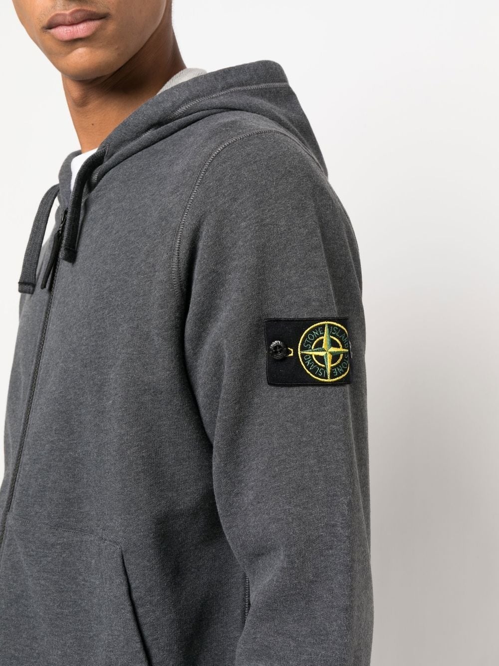 logo-patch zipped hoodie - 5