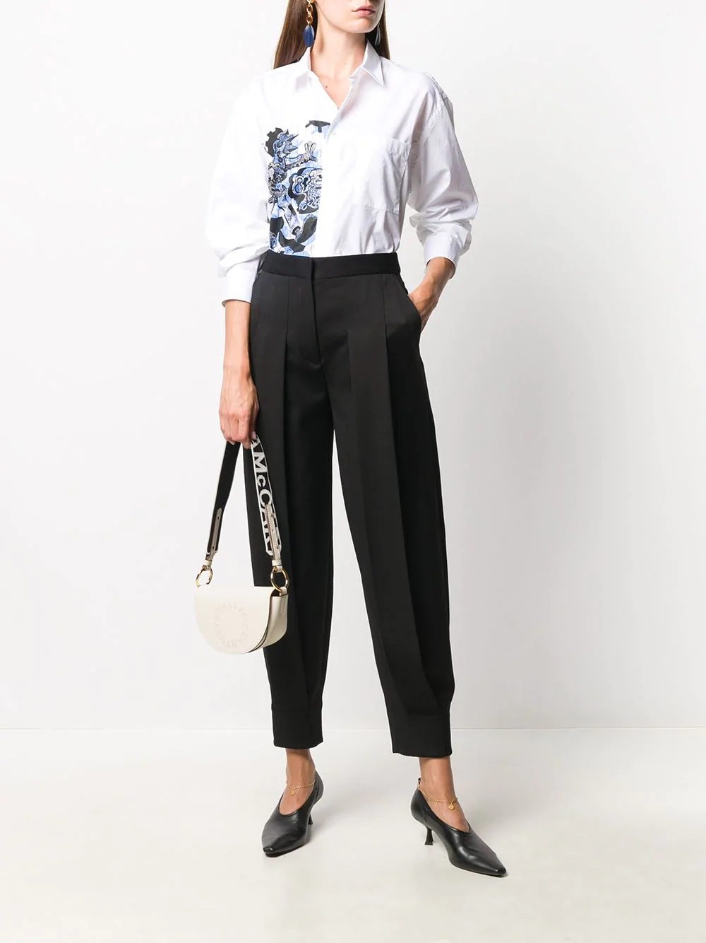 high-waisted tapered trousers - 2