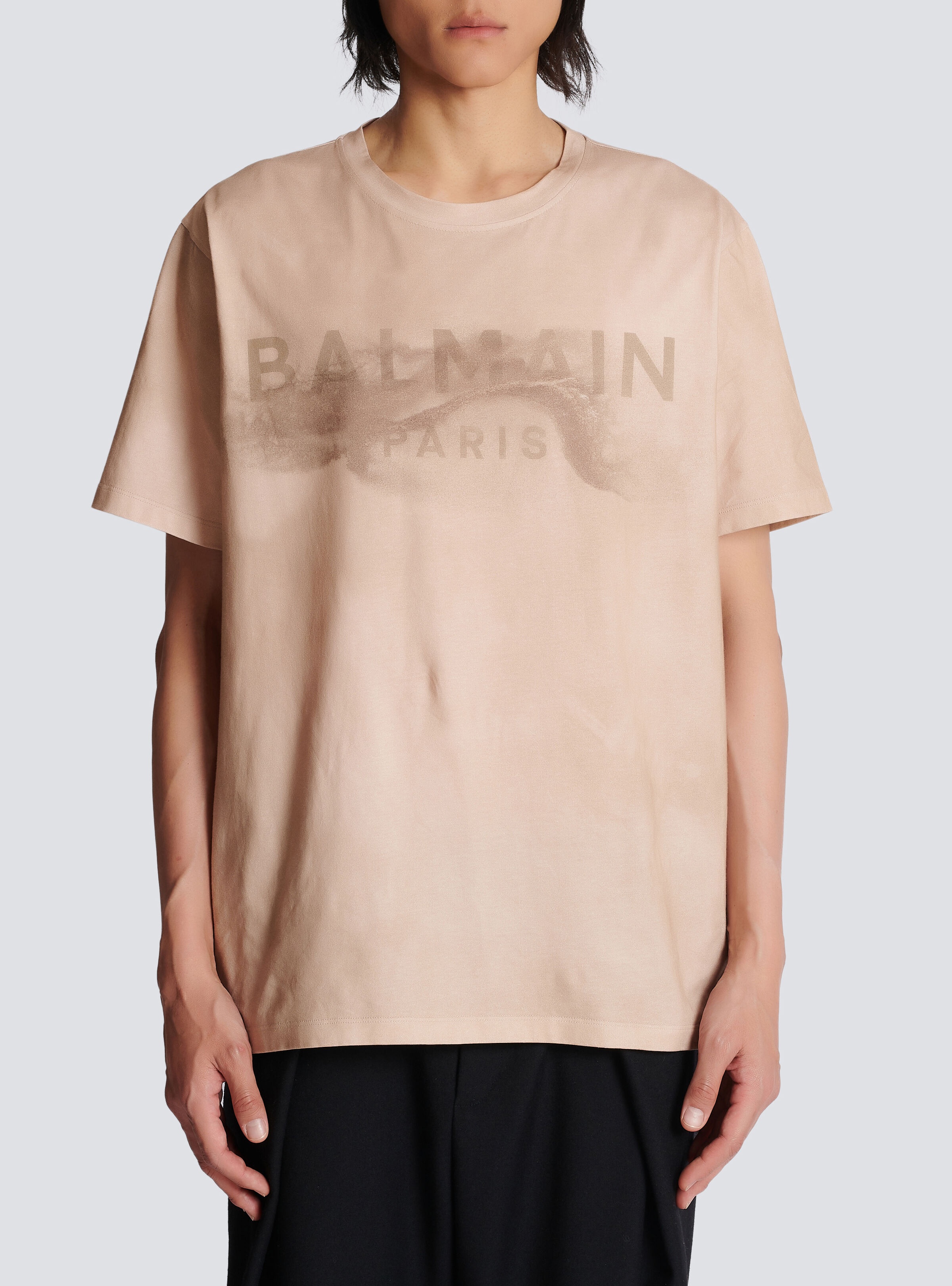 T-shirt in eco-responsible cotton with Balmain Paris desert logo - 5