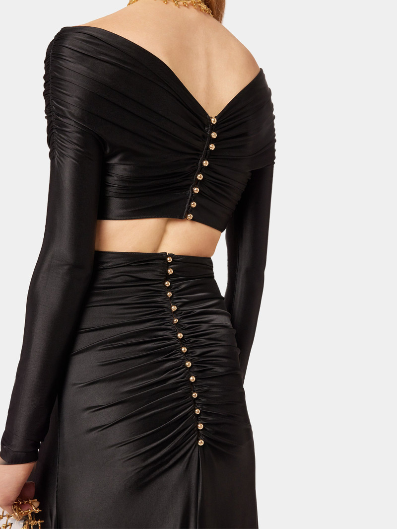 BLACK JERSEY LONG SKIRT 3