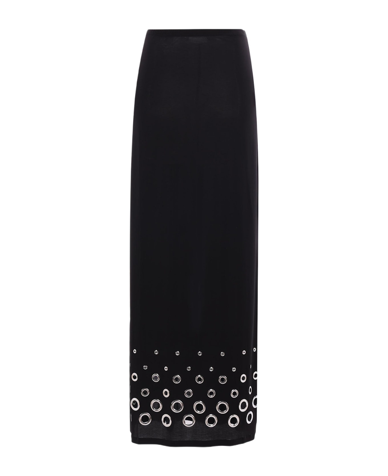 Jersey Long Skirt With Eyelets - 1