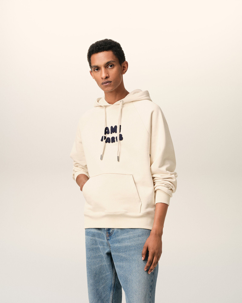 AMI Paris BEIGE COTTON HOODIE WITH AMI PARIS PATCH outlook