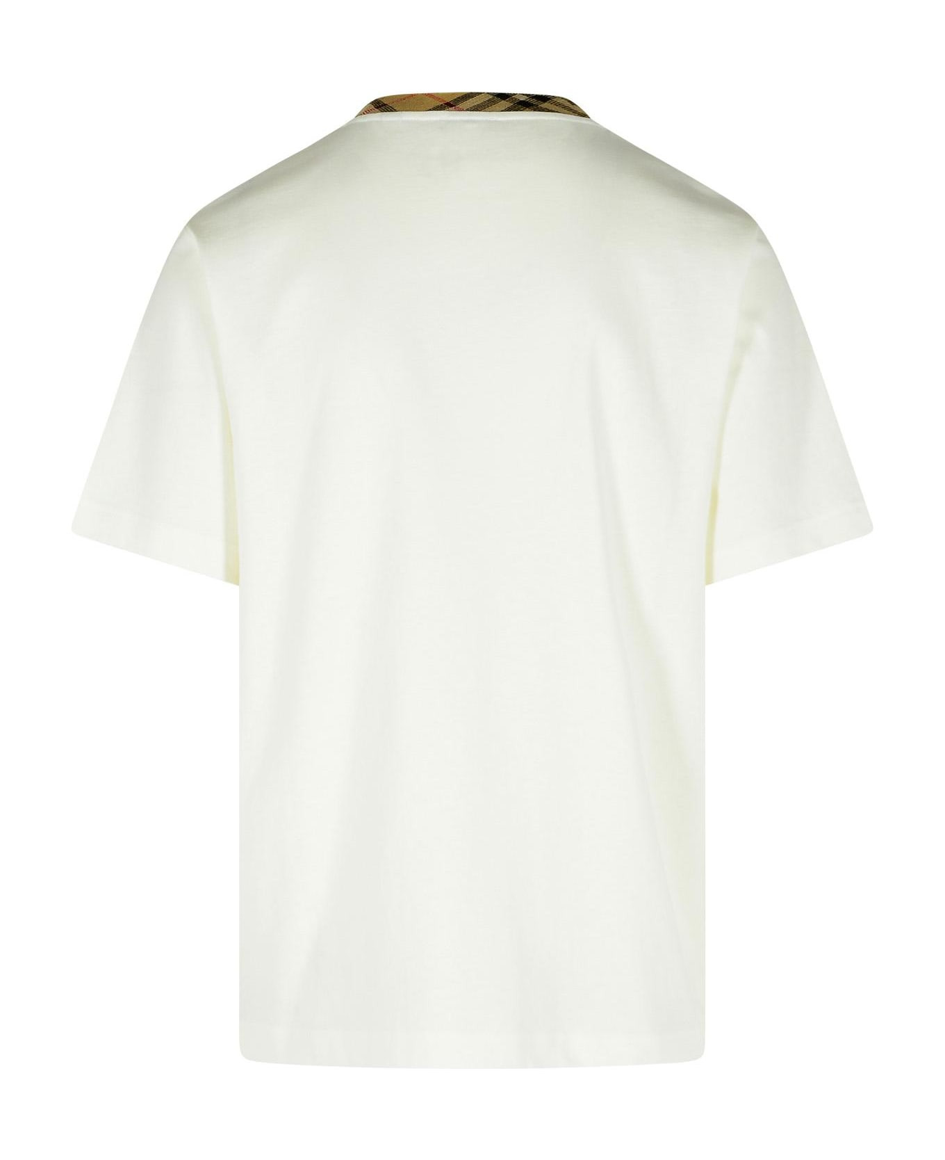 'ryan In Cotone Bianca Con Finiture 'check' T-shirt - 3