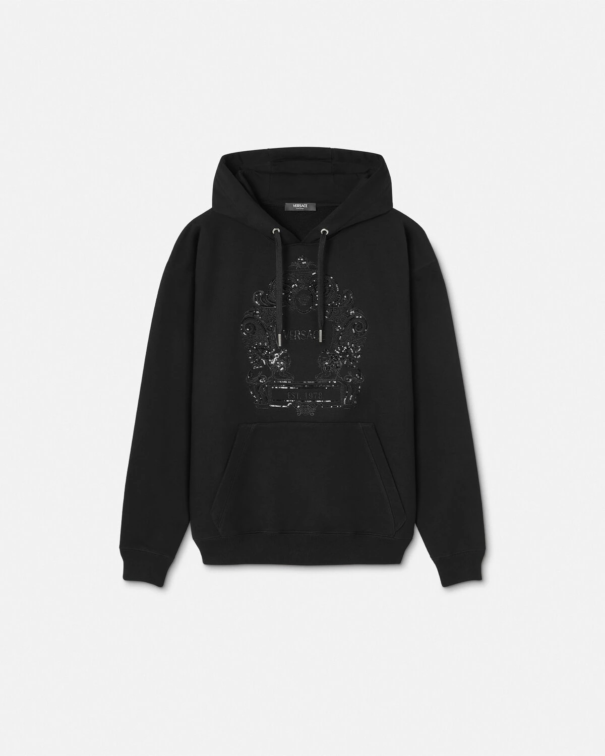 Embellished Versace Cartouche Hoodie - 1