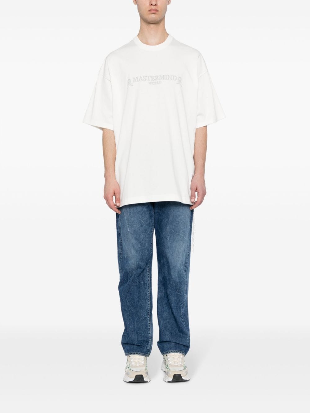 logo-embroidered cotton T-shirt - 3