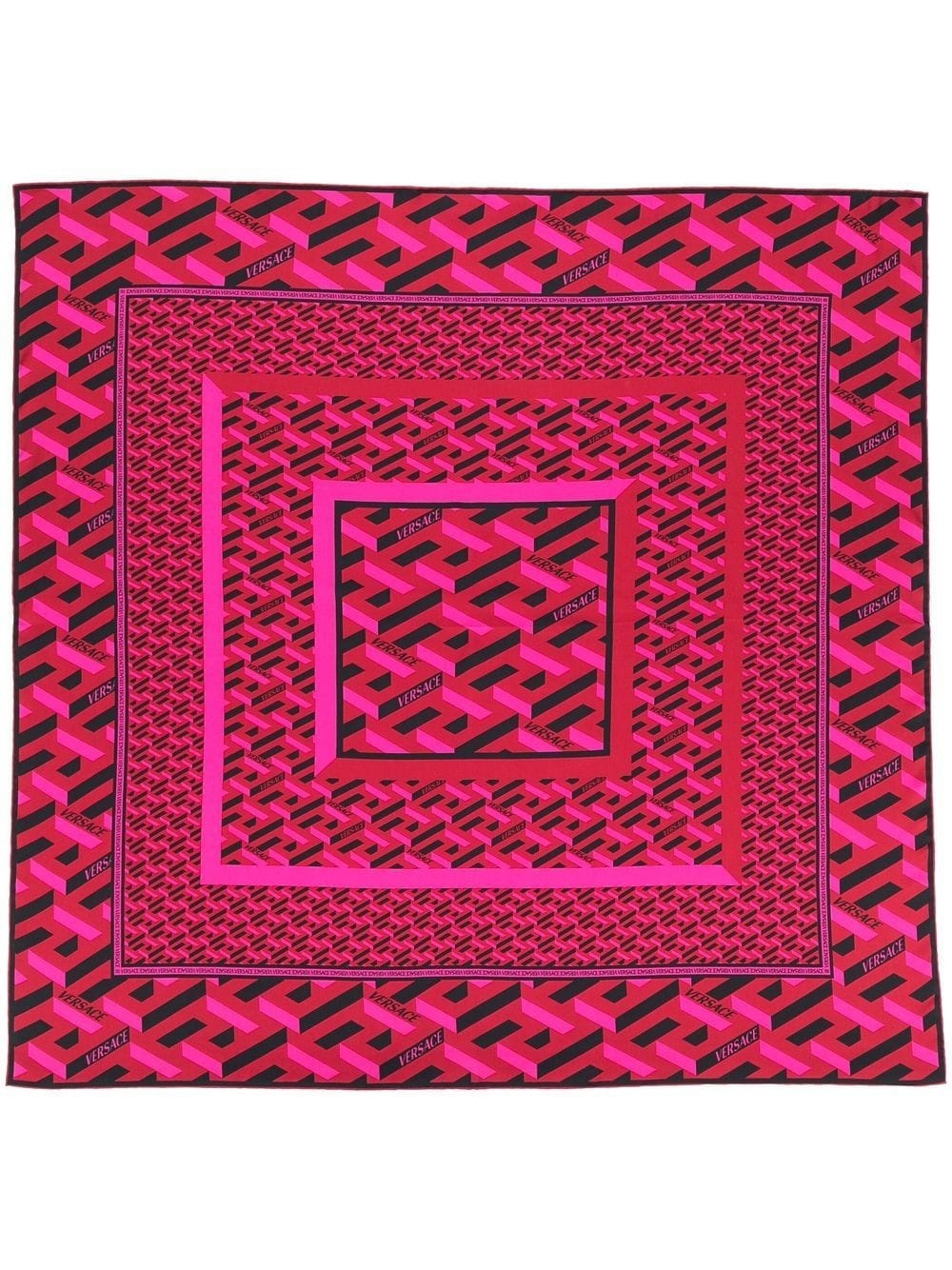 La Greca-print silk scarf - 3