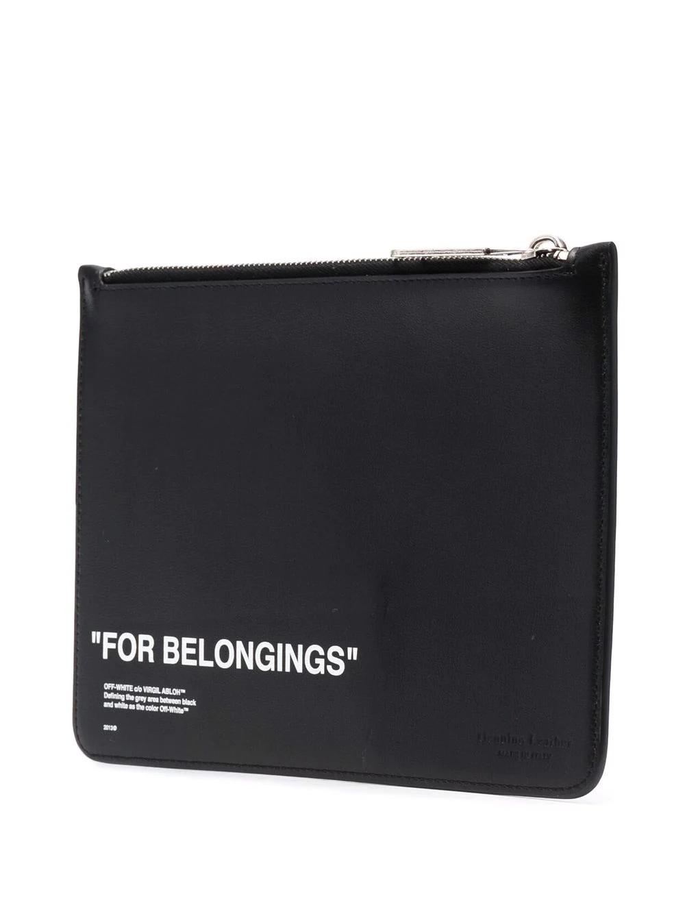 quote-print clutch bag - 3