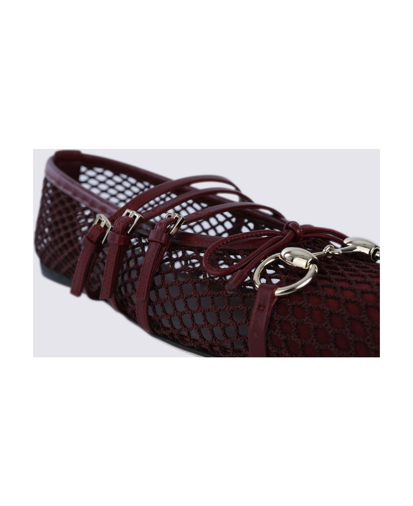 Red Ancora Leather Flats - 4