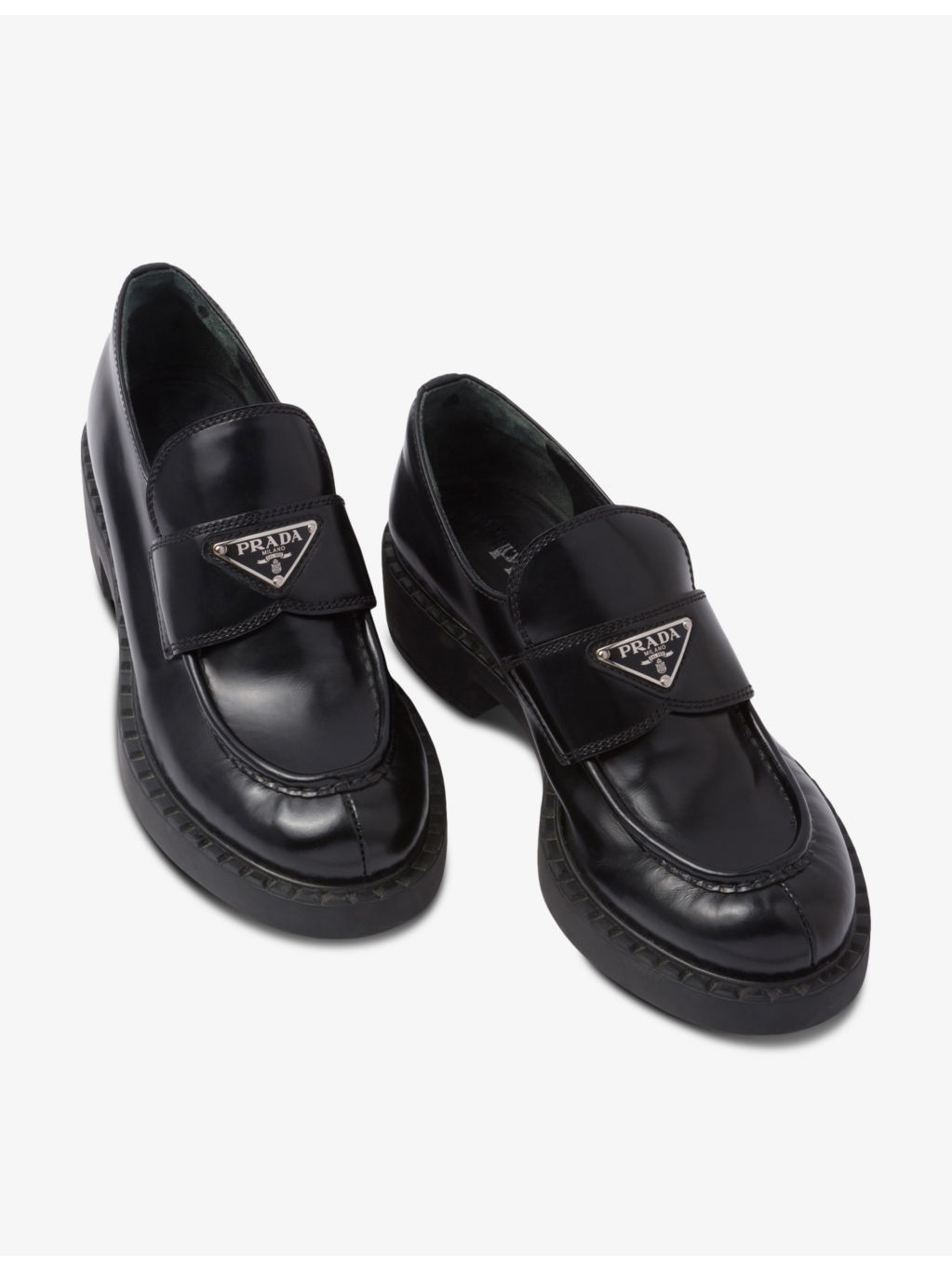 Logo-plaque leather loafers - 3