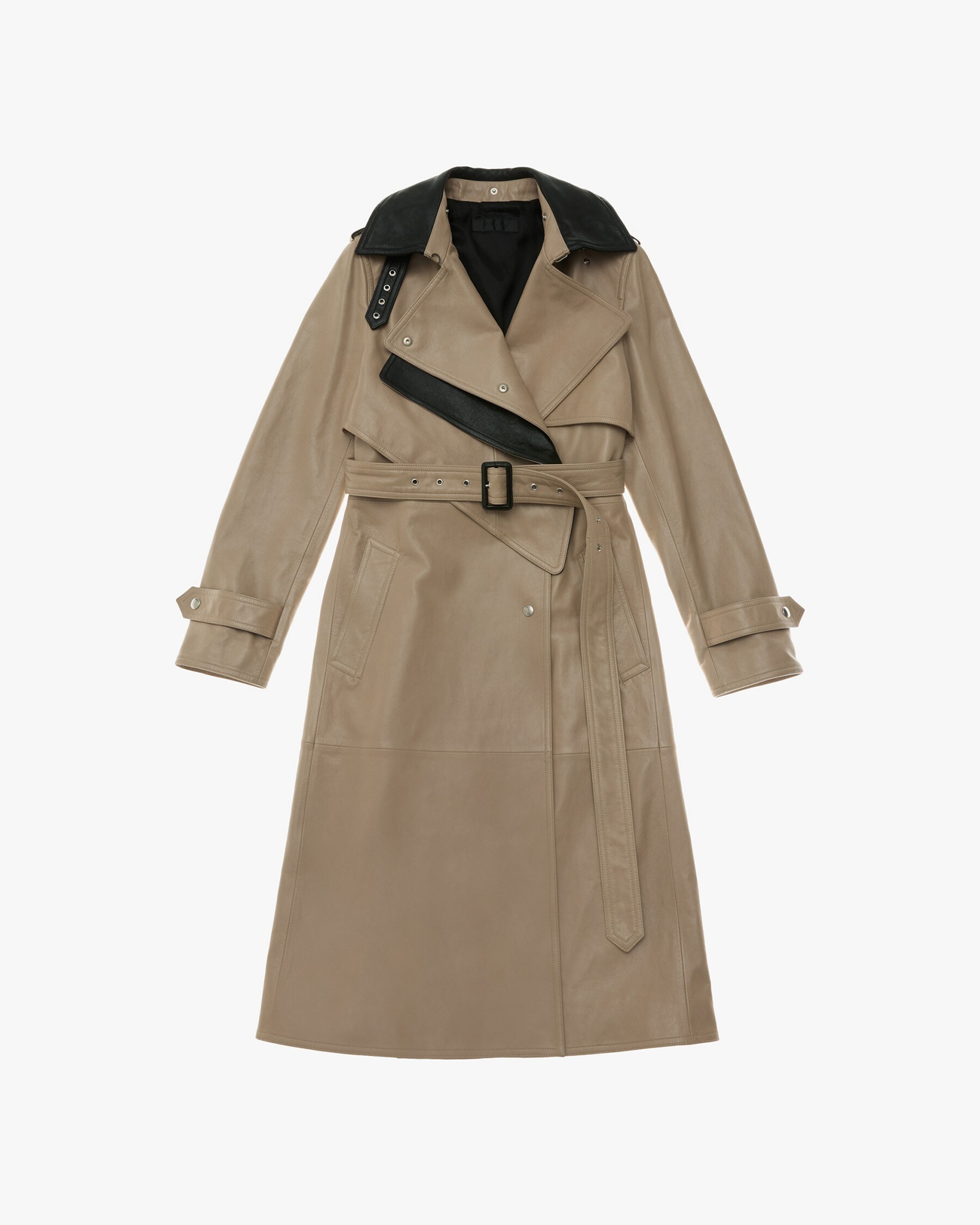 LEATHER TRENCH COAT - 1