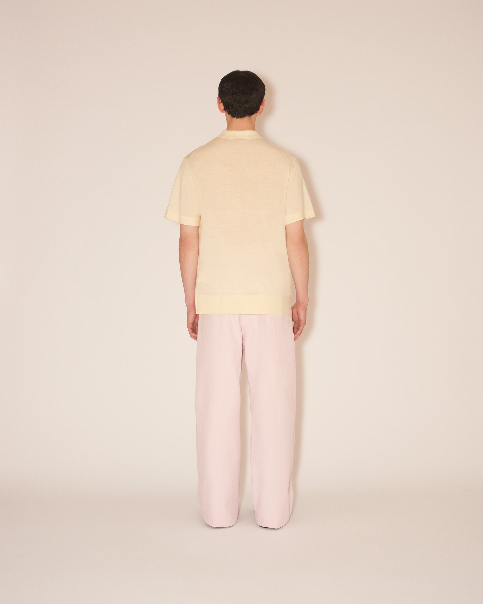MARO - Knitted polo shirt  - Coconut - 5