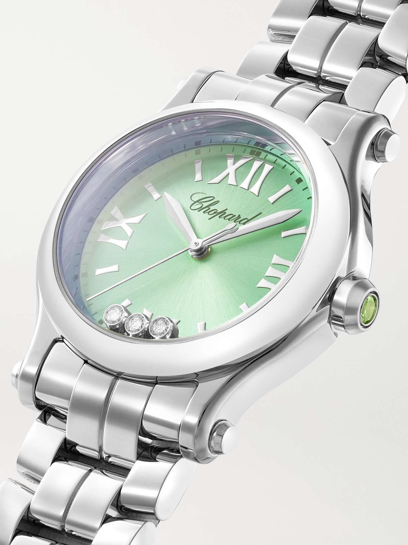 Happy Sport 30mm stainless steel, diamond and tsavorite watch - 3