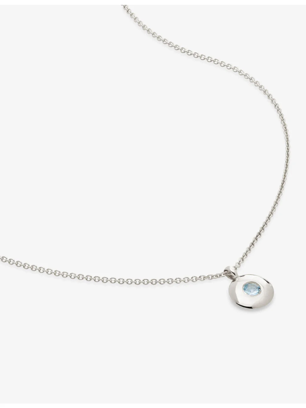 March Birthstone sterling-silver and aquamarine necklace - 1