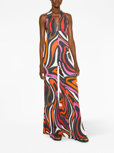 PUCCI Marmo-print halterneck jumpsuit outlook