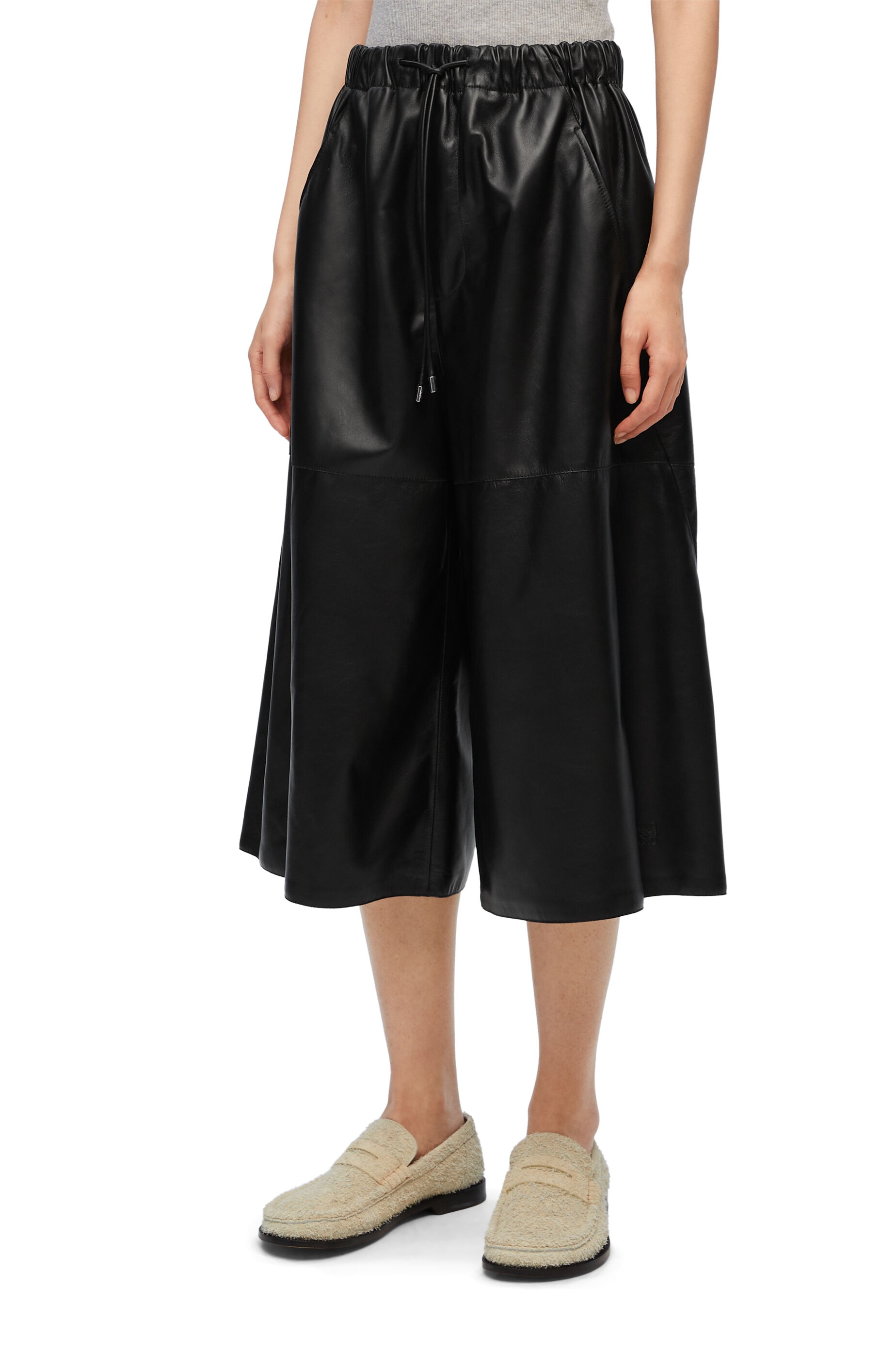 Cropped trousers in nappa lambskin - 3