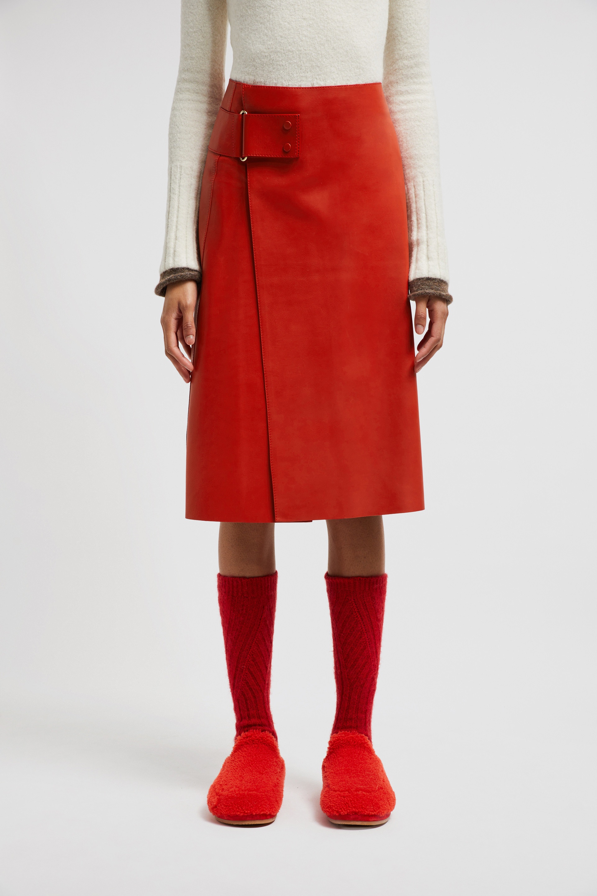 Leather Midi Skirt - 3