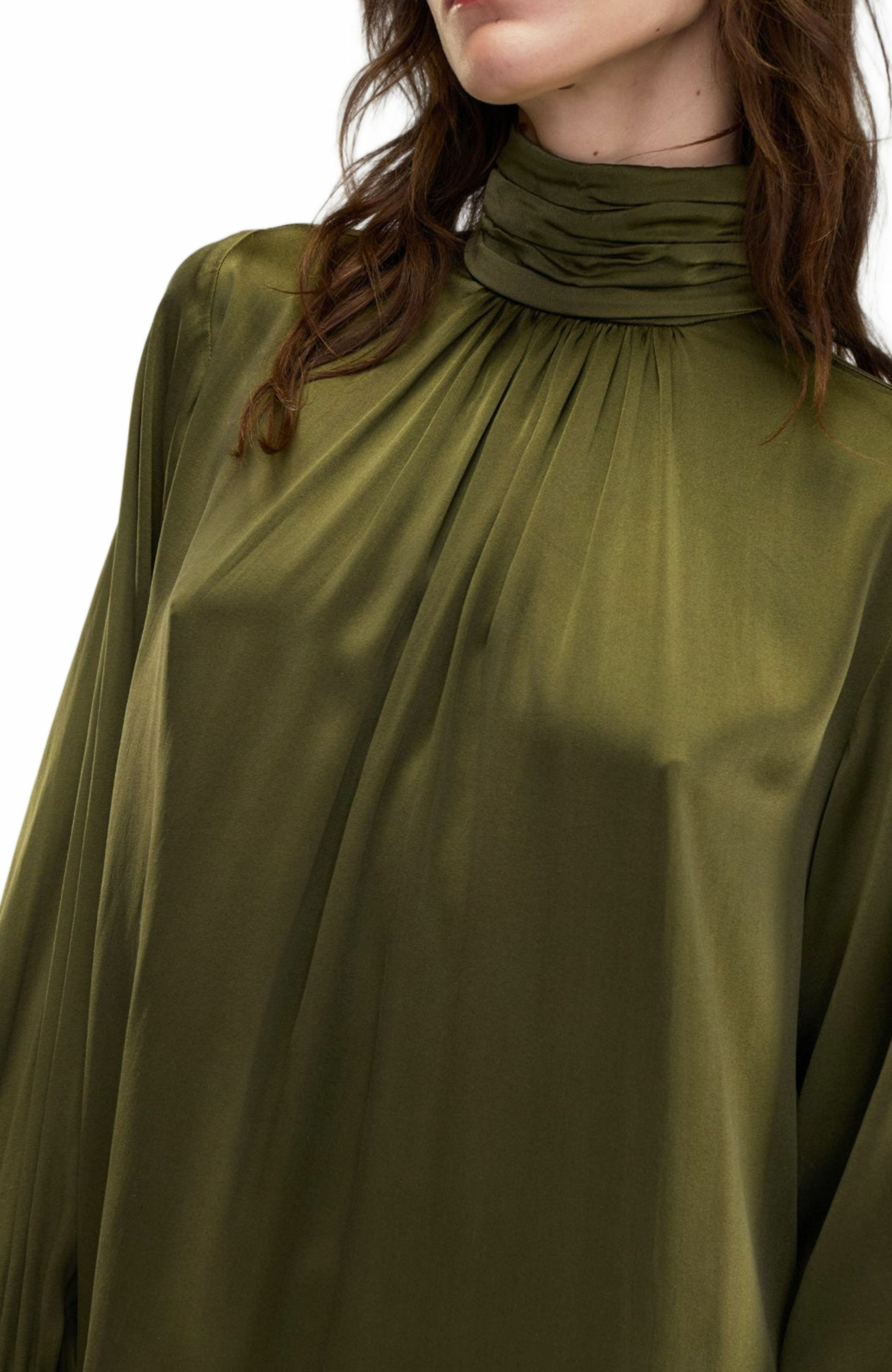 Cynthia Rowley Monroe Silk Charmeuse Dress in Dark_Olive at Nordstrom - 9