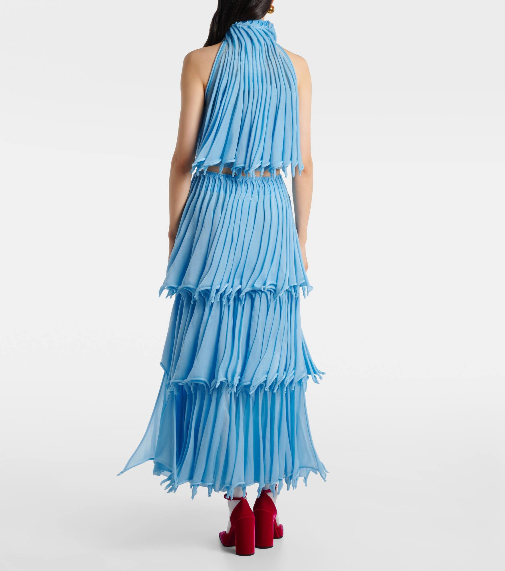 Pleated tiered maxi skirt - 3