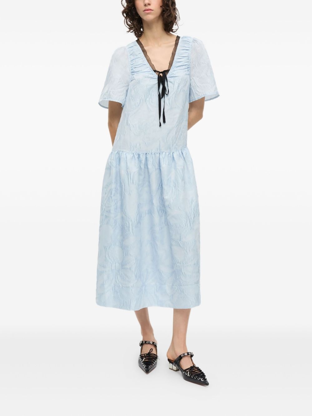 cloqué midi dress - 2