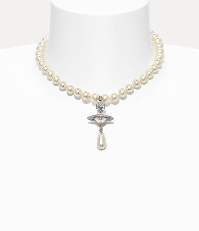 ONE-ROW PEARL DROP CHOKER - 1