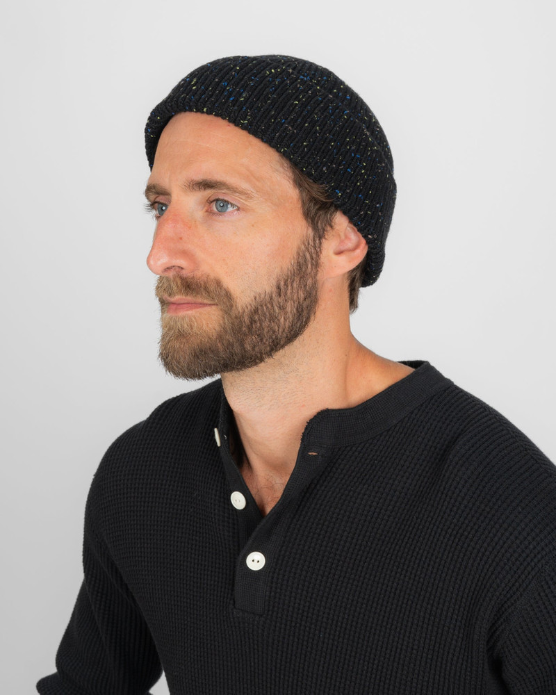 ROTOTO® ROTOTO - NEP WOOL SEAMLESS BEANIE - BLACK outlook