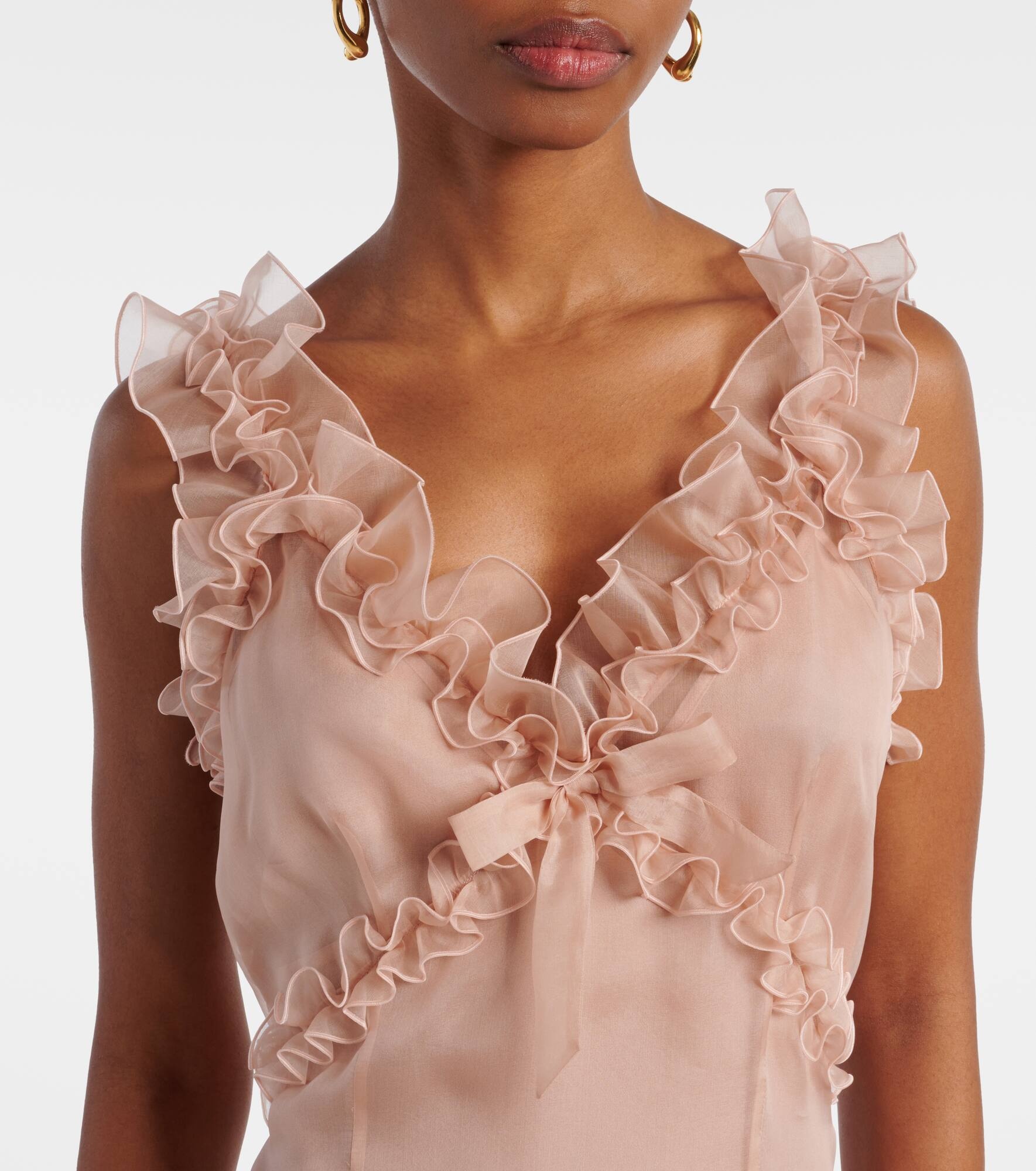 Ruffled silk organza minidress - 4