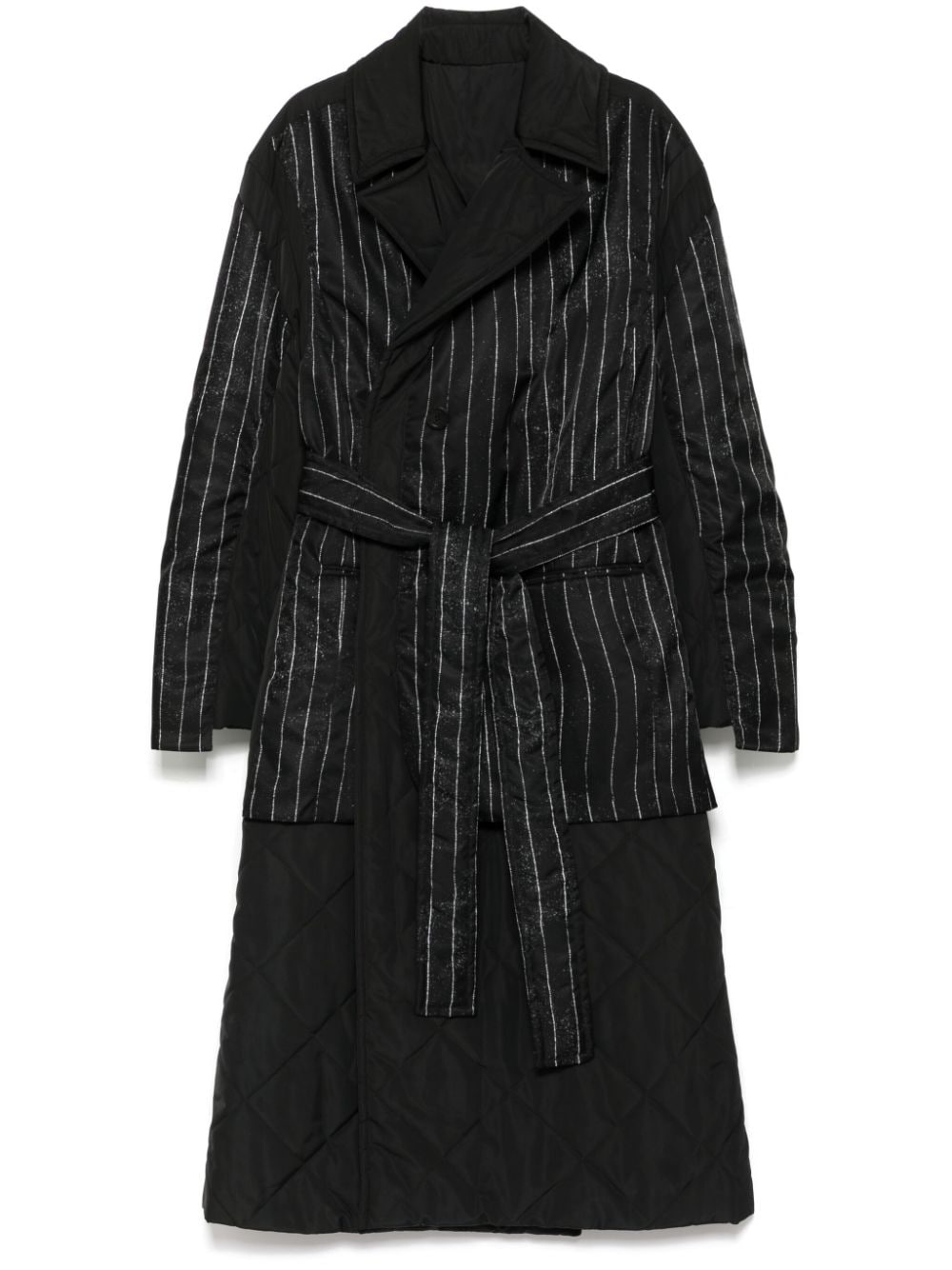 striped padded coat - 1