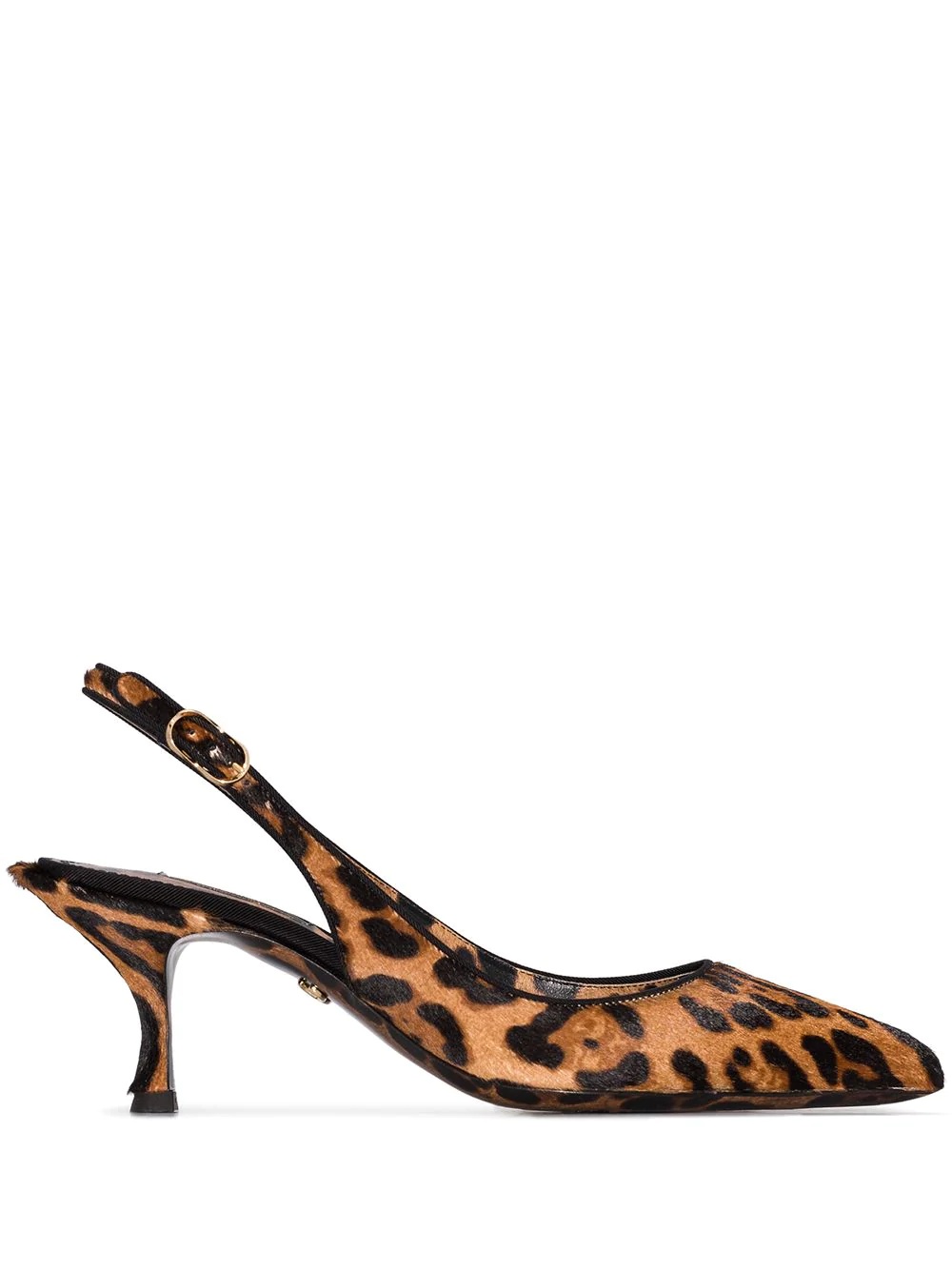 leopard print slingback pumps - 1