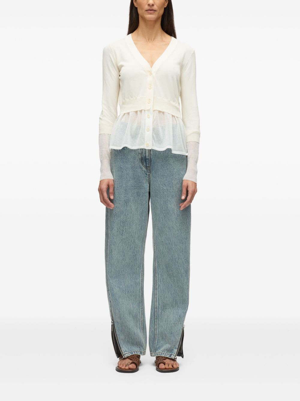 layered knit cardigan - 3