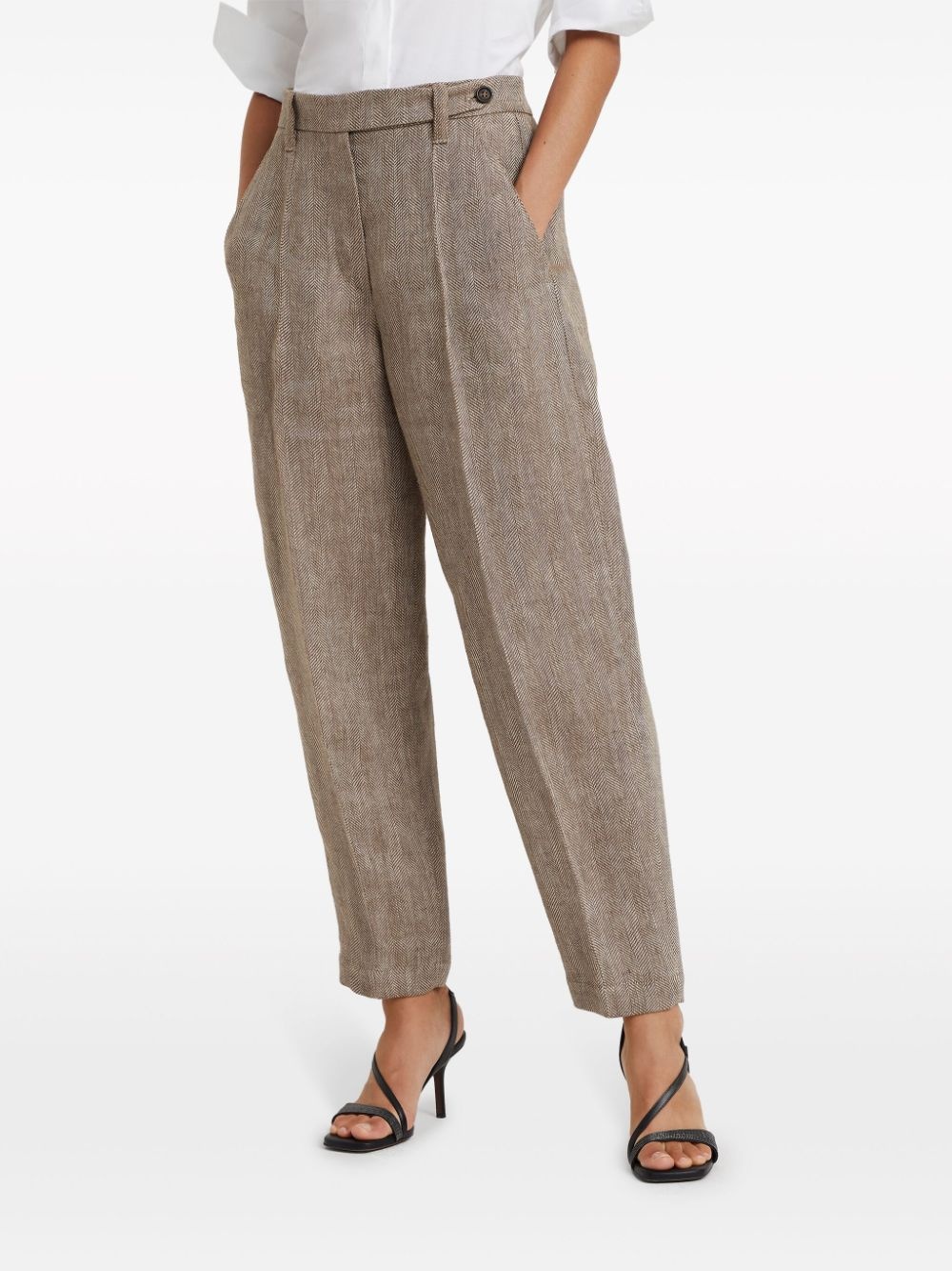 tailored linen trousers - 3